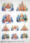 AB Studio Decoupage Rice Paper  A/4 - Gingerbread Winter Cottages - 5767