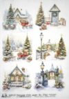 AB Studio Decoupage Rice Paper  A/4 - Charming snowy scene - 5768