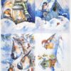 AB Studio Decoupage Rice Paper  A/4 - Winter Charm - Vintage Lantern & Birdhouse Themed - 5778