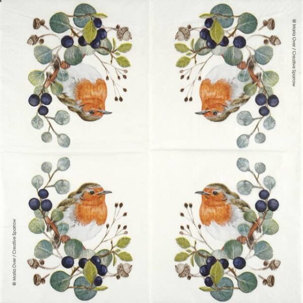 Cocktail Napkins - Maria Over: Oiseau sur Branche (20 pieces)