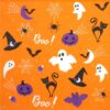 Paper Napkin - Halloween Graphics on Orange