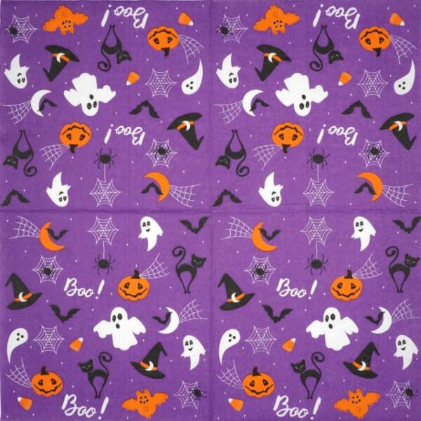 Paper Napkin - Halloween Graphics on Purple