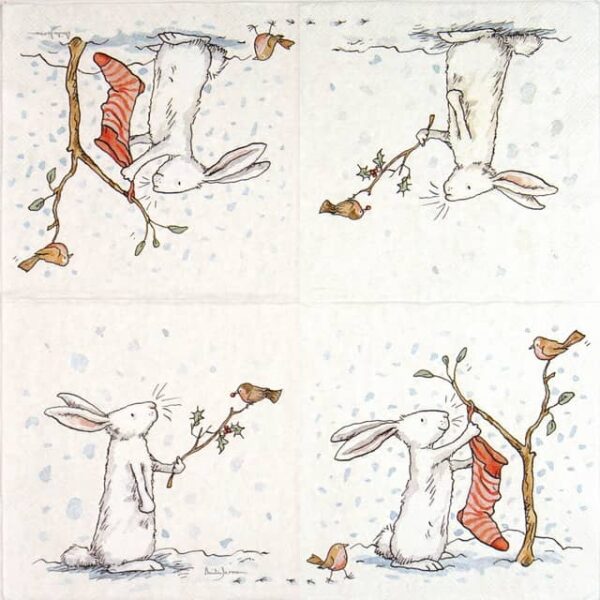 Paper Napkins - Anita Jeram: Charming Snow Rabbits (20 pieces) 