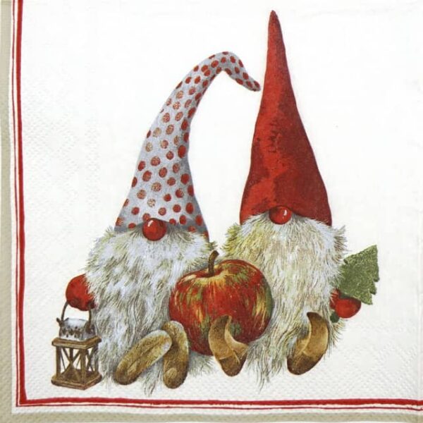 Paper Napkins - Friendly Tomte red  (20 pieces)