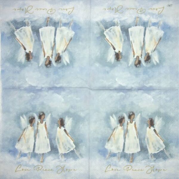 Paper Napkin - Three white angels