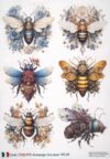 AB Studio Decoupage Rice Paper  A/4 - Vintage Bee Collage Design - 66