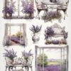 AB Studio Decoupage Rice Paper  A/4 - Lavender Fields and Rustic Decor - 239MV