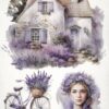 AB Studio Decoupage Rice Paper  A/4 - Rustic Cottage and Lavender Collection - 243MV