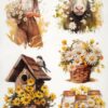 AB Studio Decoupage Rice Paper  A/4 - Shabby Chic Daisy Paper Set - 321MV