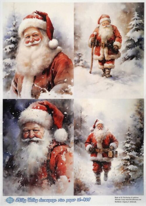 AB Studio Decoupage Rice Paper  A/4 - Vintage Santa Claus - 405MV