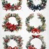 AB Studio Decoupage Rice Paper  A/4 - Christmas Wreaths with Bows - 477MV