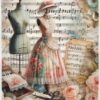 AB Studio Decoupage Rice Paper  A/4 - Vintage Mannequin and Musical Notes - 5226