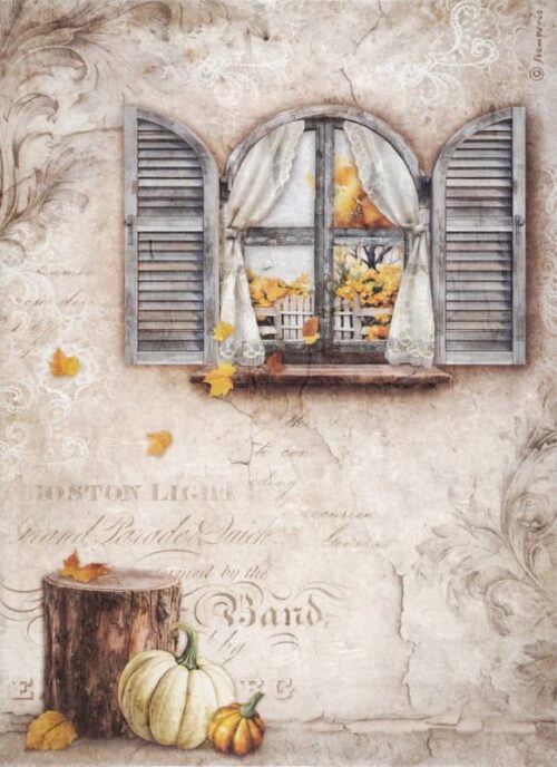 Stamperia A/4 Rice Paper - Golden Harmony Window - DFSA4949