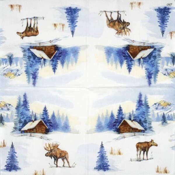 Cocktail Napkins - Elk landscape (20 pieces)