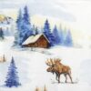 Cocktail Napkins - Elk landscape (20 pieces)