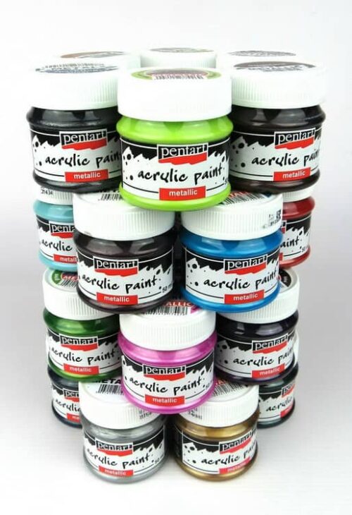 Pentart Acrylic Paint Metallic 50ml Various Colours for Arts Craft Model