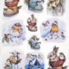 AB Studio Decoupage Rice Paper  A/4 - Winter Animals in Shoes - 5796