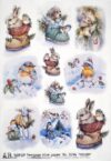 AB Studio Decoupage Rice Paper  A/4 - Winter Animals in Shoes - 5796