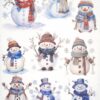 AB Studio Decoupage Rice Paper  A/4 - Snowman with Oversized Scarf - 6128