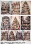 AB Studio Decoupage Rice Paper  A/4 - Cozy Christmas Bookshelf - 6157