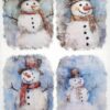 AB Studio Decoupage Rice Paper  A/4 - Snowman with Red Scarf - 6173