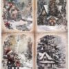 AB Studio Decoupage Rice Paper A/4 - Winter Wonderland Cozy Cabin - 6207