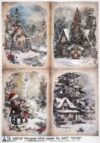 AB Studio Decoupage Rice Paper A/4 - Winter Wonderland Cozy Cabin - 6207