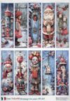 AB Studio Decoupage Rice Paper  A/4 - Blue Christmas Tags - 223