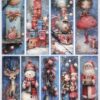 AB Studio Decoupage Rice Paper  A/4 - Blue Christmas Tags - 224