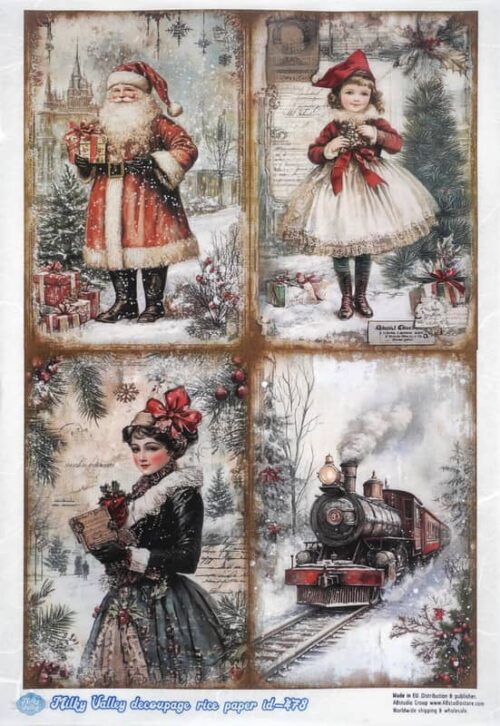 AB Studio Decoupage Rice Paper A/4 - Christmas Nostalgia - 478MV