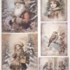 AB Studio Decoupage Rice Paper A/4 - Nostalgia: Santa Claus and Young Girls - 487MV