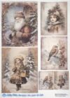 AB Studio Decoupage Rice Paper A/4 - Nostalgia: Santa Claus and Young Girls - 487MV