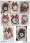 AB Studio Decoupage Rice Paper A/4 - Holiday Wall Clocks - 493MV