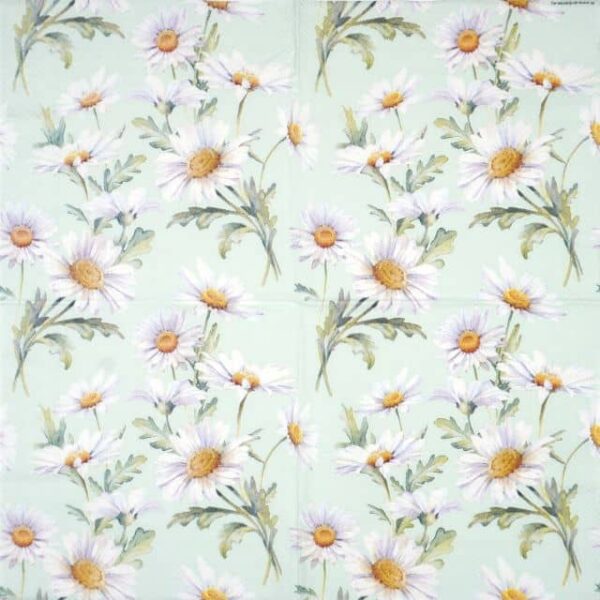 Paper Napkin - Beautiful daisies green