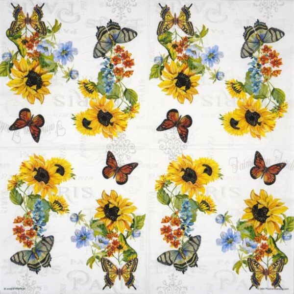 Paper Napkin - Charming sunflowers