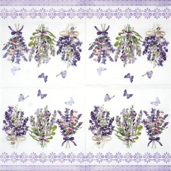 Paper Napkin - Lovely lavender white