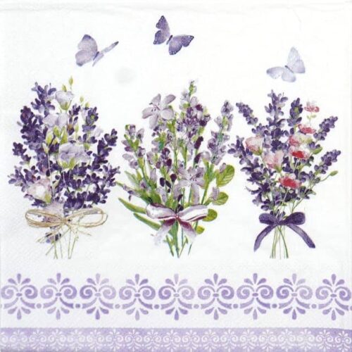 Paper Napkin - Lovely lavender white