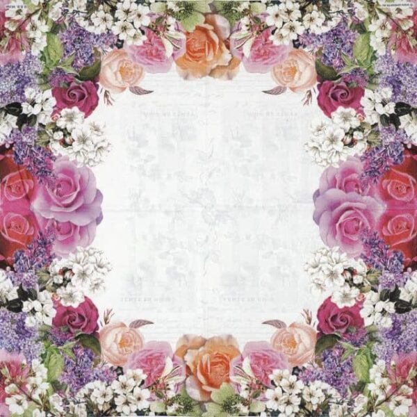 Paper Napkin - Mixed flower border