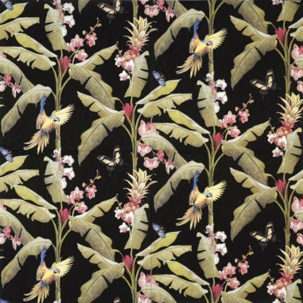 Paper Napkin - Tropical scene black