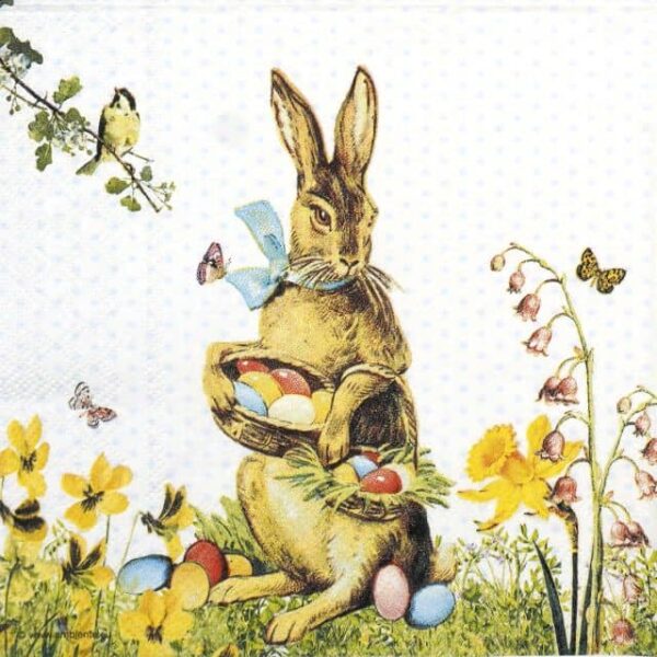 Paper Napkin - Vintage Easter Bunny