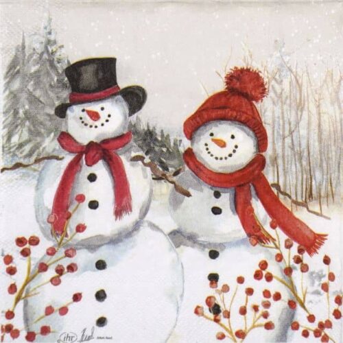 Cocktail Napkins - Snowmen Family (20 pieces)