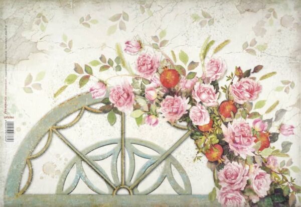 a painting of flowers on a bicycle