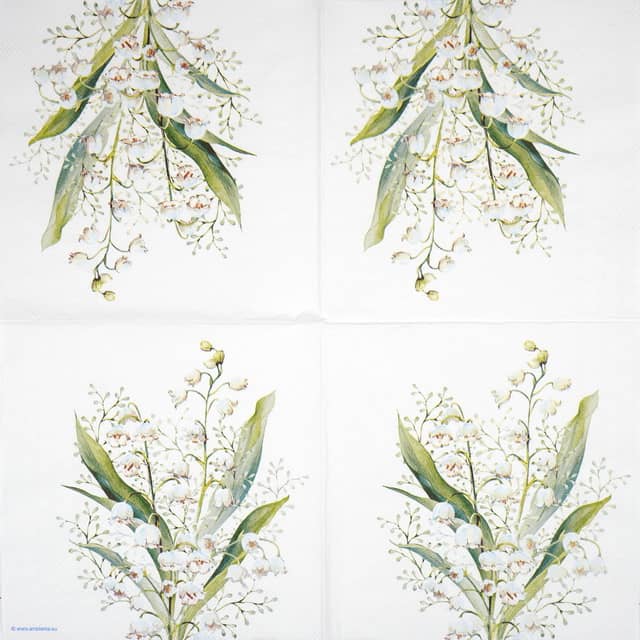 Paper-Napkin-Ambiente-Lily-of-the-valley-white-13319550