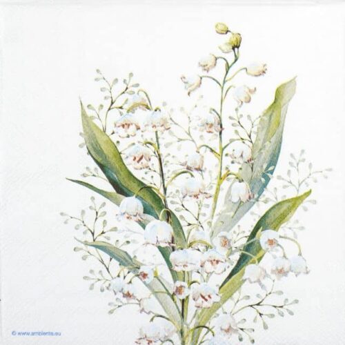 Paper Napkins - Lily of the valley white  (20 pieces)