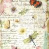 a close-up of a paper with butterflies and flowers