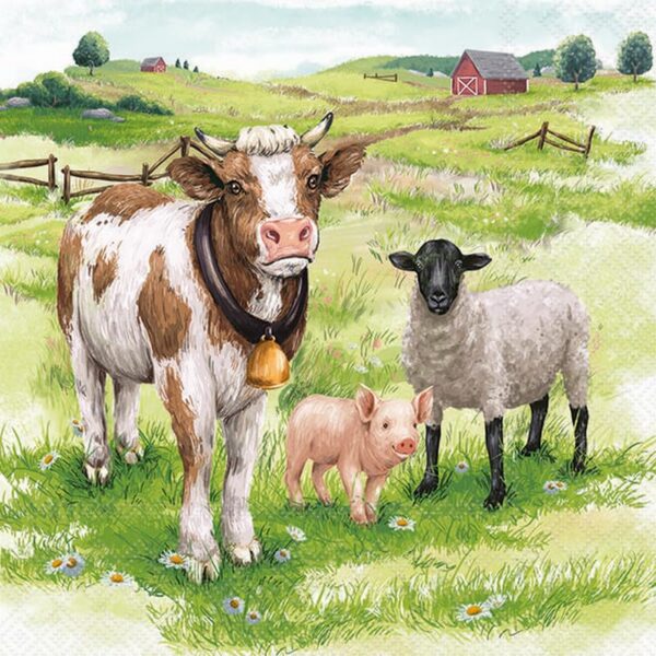 Paper Napkins - Farm animals (20 pieces)