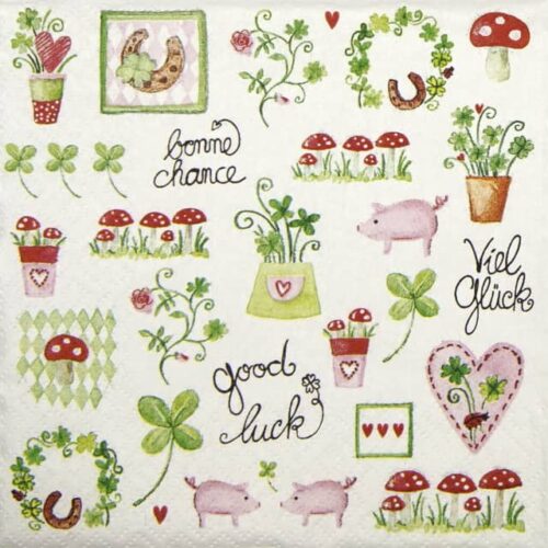 Single Decoupage Napkin - Lovely Luck