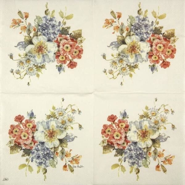 Single Decoupage Napkin - Garden Flower Bunch - Image 2