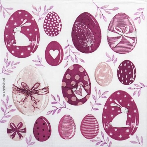 Paper Napkin - Painted Easter eggs rose