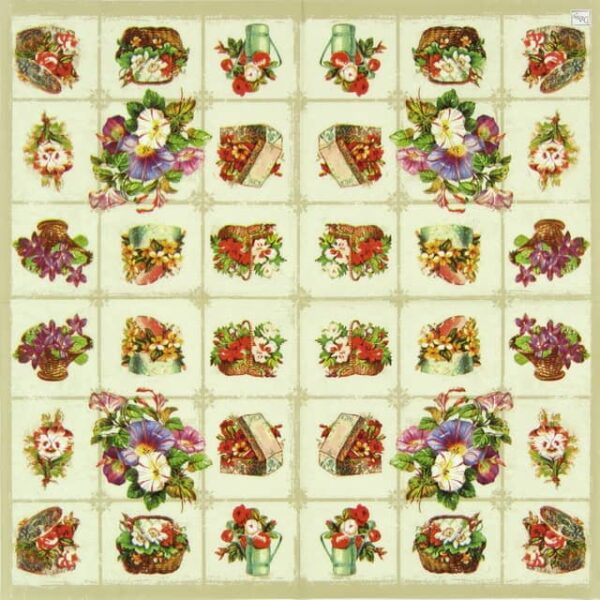 Single Decoupage Napkin - Flower Baskets - Image 2